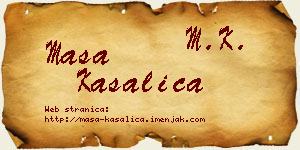 Maša Kasalica vizit kartica